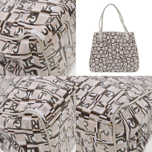 Salvatore Ferragamo Tote Bag Leather White Silver Auth 94246 - Picture 14 of 14